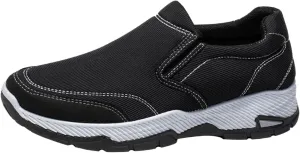 Men's Slip on Walking Shoes Casual Dressy Memory Foam Breathable Canvas Lightweight Fashion Sneakers Non Slip Indoor Outdoor Workout Tennis Shoes Wide Width