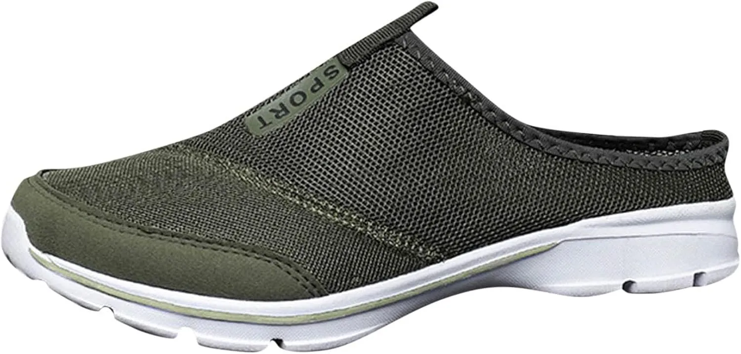 Men's Slip on Walking Shoes Comfortable Memory Foam Clogs Slippers Breathable Mesh Fashion Sneakers Non Slip Arch Support Cushioning Training Gym Shoes Wide Width