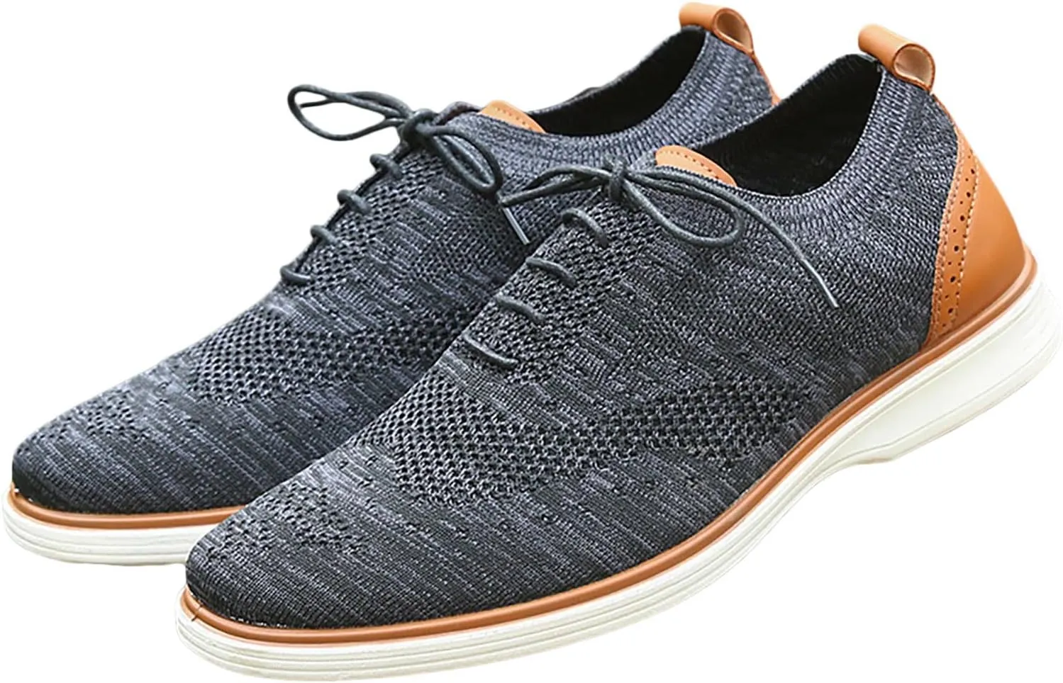 Men's Slip on Walking Shoes Comfy Knitted Loafers Memory Foam Breathable Lightweight Fashion Sneakers Non Slip Travel Jogging Training Gym Shoes Wide Width