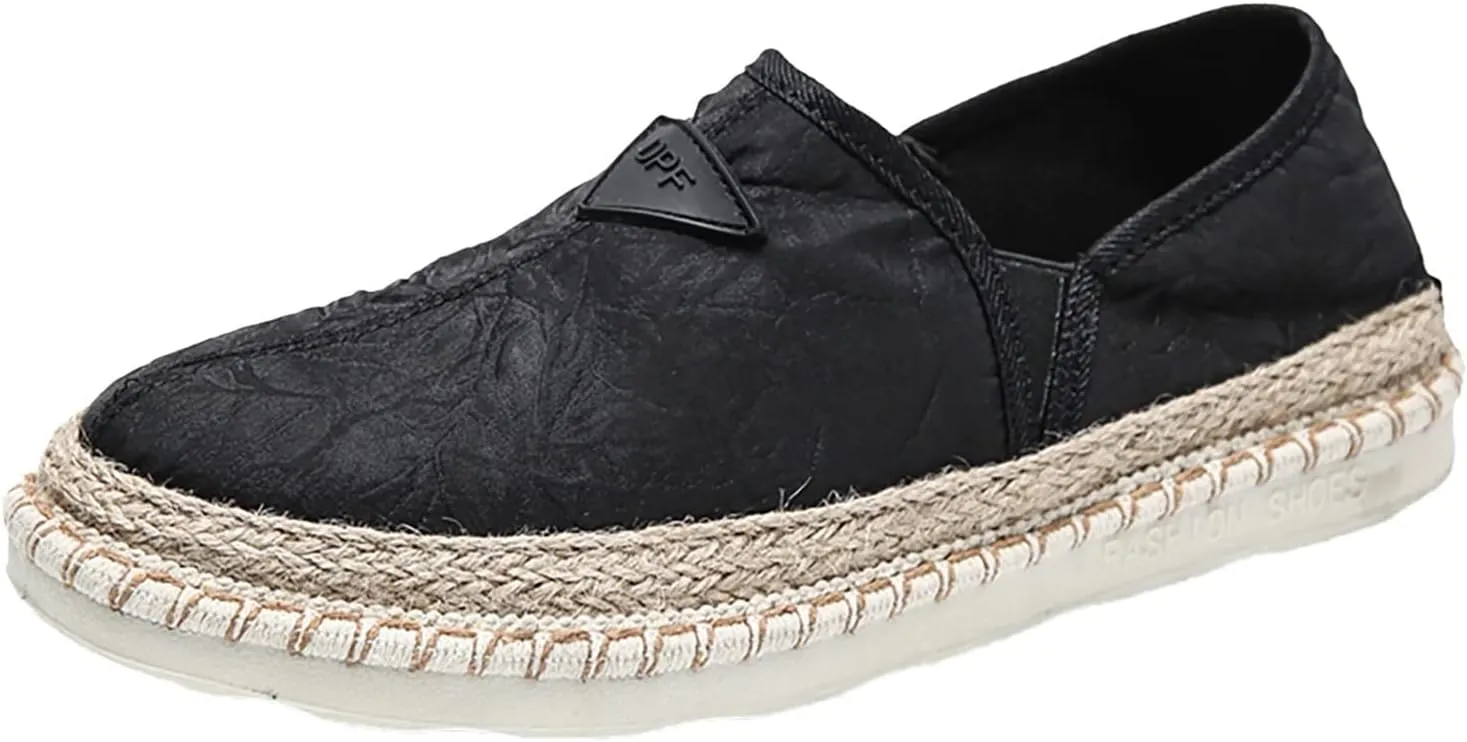 Men's Slip on Walking Shoes Comfy Knitted Memory Foam Ultra Lightweight Breathable Fashion Sneakers Non Slip Arch Support Vacation Training Gym Shoes Wide Width