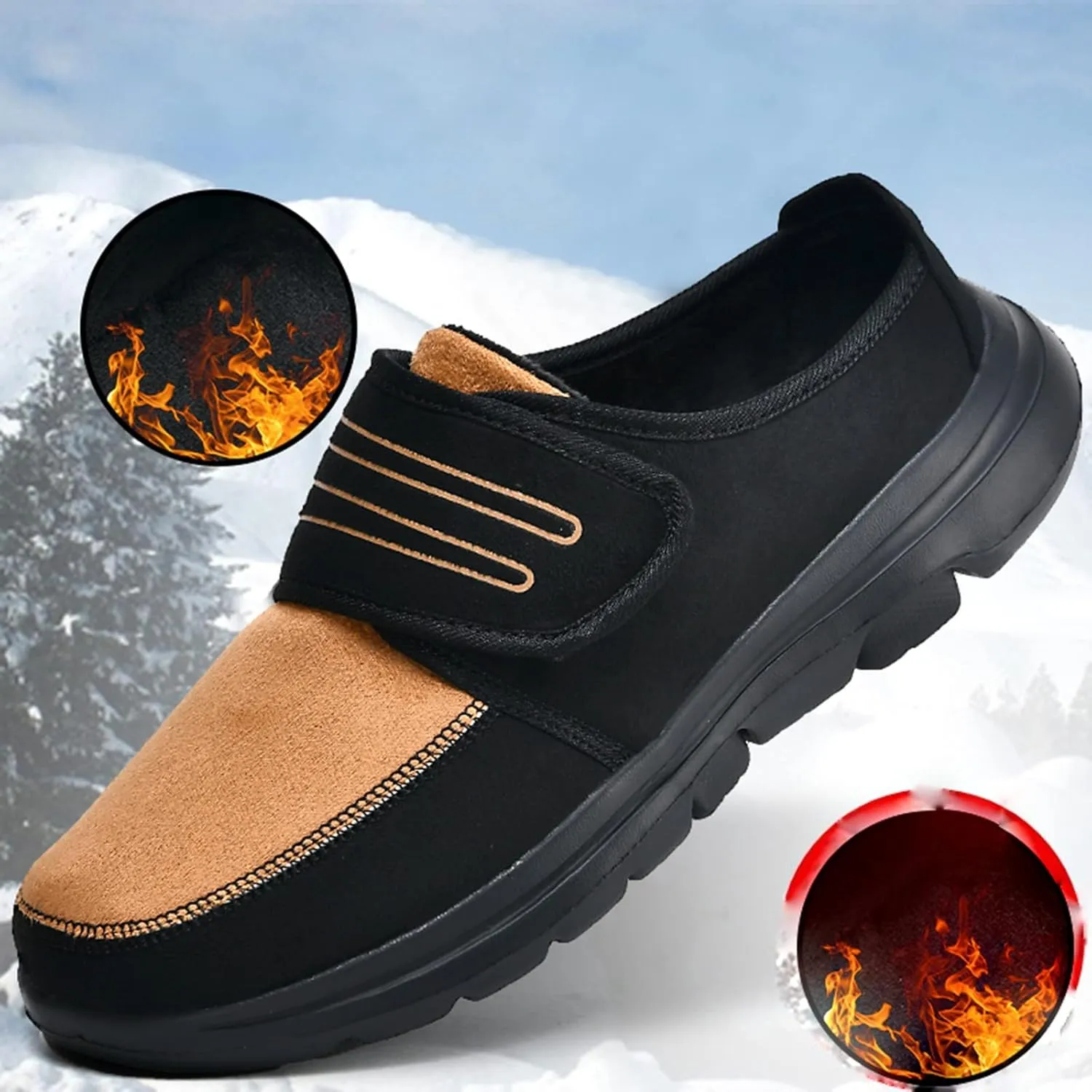 Men's Slip on Walking Shoes Comfy PU Leather Memory Foam Breathable Fashion Sneakers Non Slip Travel Jogging Workout Tennis Shoes Wide Width