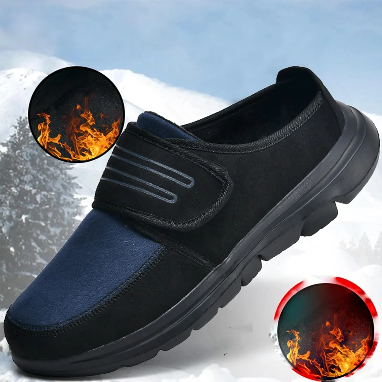 Men's Slip on Walking Shoes Comfy PU Leather Memory Foam Breathable Fashion Sneakers Non Slip Travel Jogging Workout Tennis Shoes Wide Width