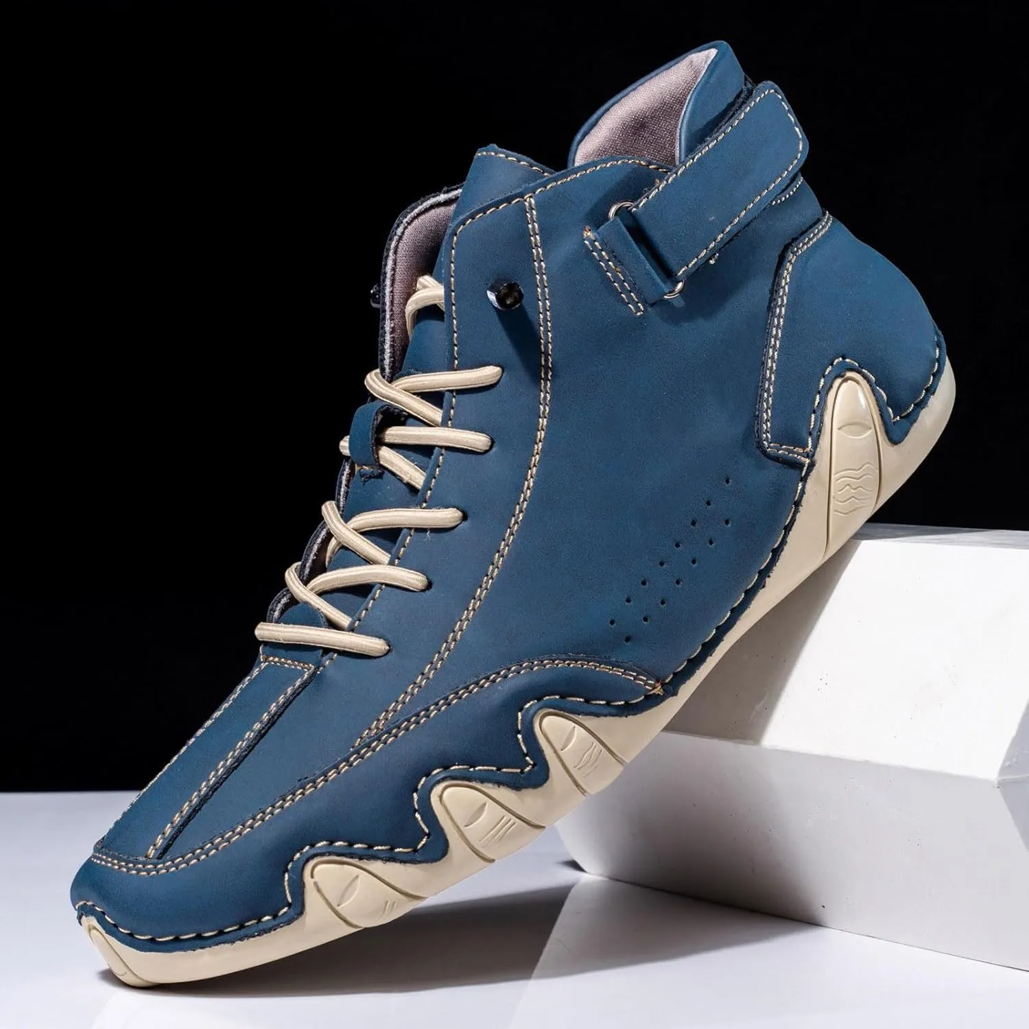 Men's Slip Shoes Couple's New Foreign Trade High Top Boots Men And Women Leisure Short Boots Trend Breathable Leather