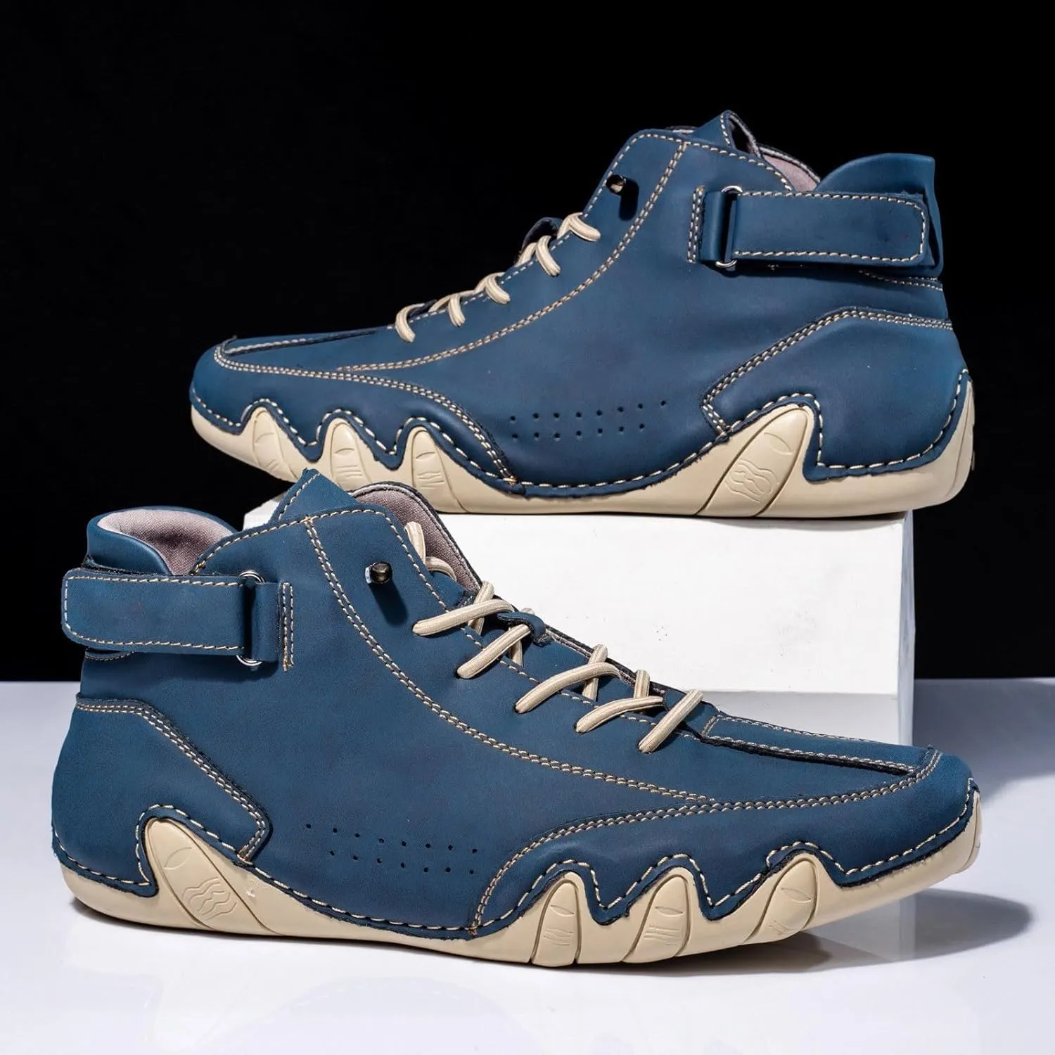 Men's Slip Shoes Couple's New Foreign Trade High Top Boots Men And Women Leisure Short Boots Trend Breathable Leather