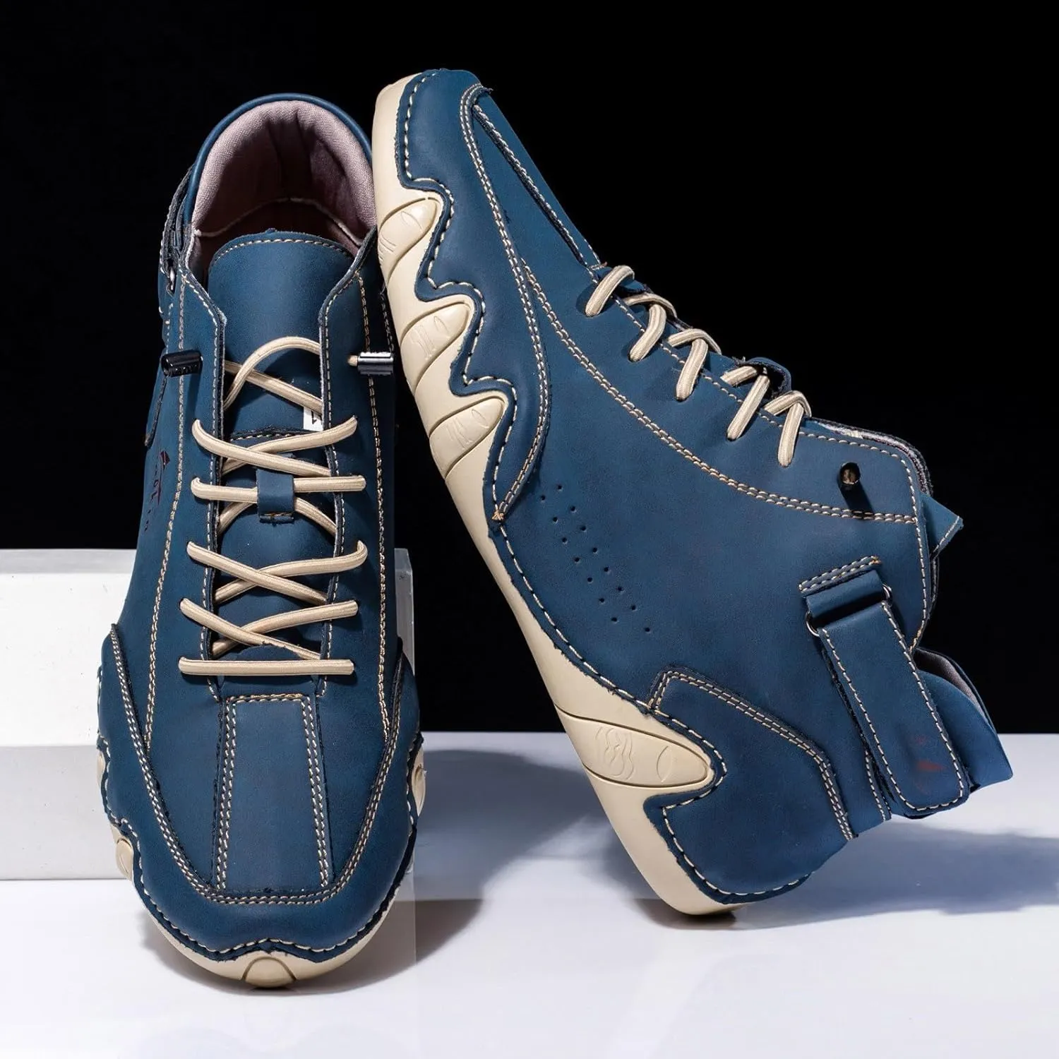 Men's Slip Shoes Couple's New Foreign Trade High Top Boots Men And Women Leisure Short Boots Trend Breathable Leather