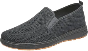 Men's Slip Shoes Fashion Spring and Summer Men Casual Shoes Flat Soft Bottom Mesh Breathable Slip On Comfortable Solid