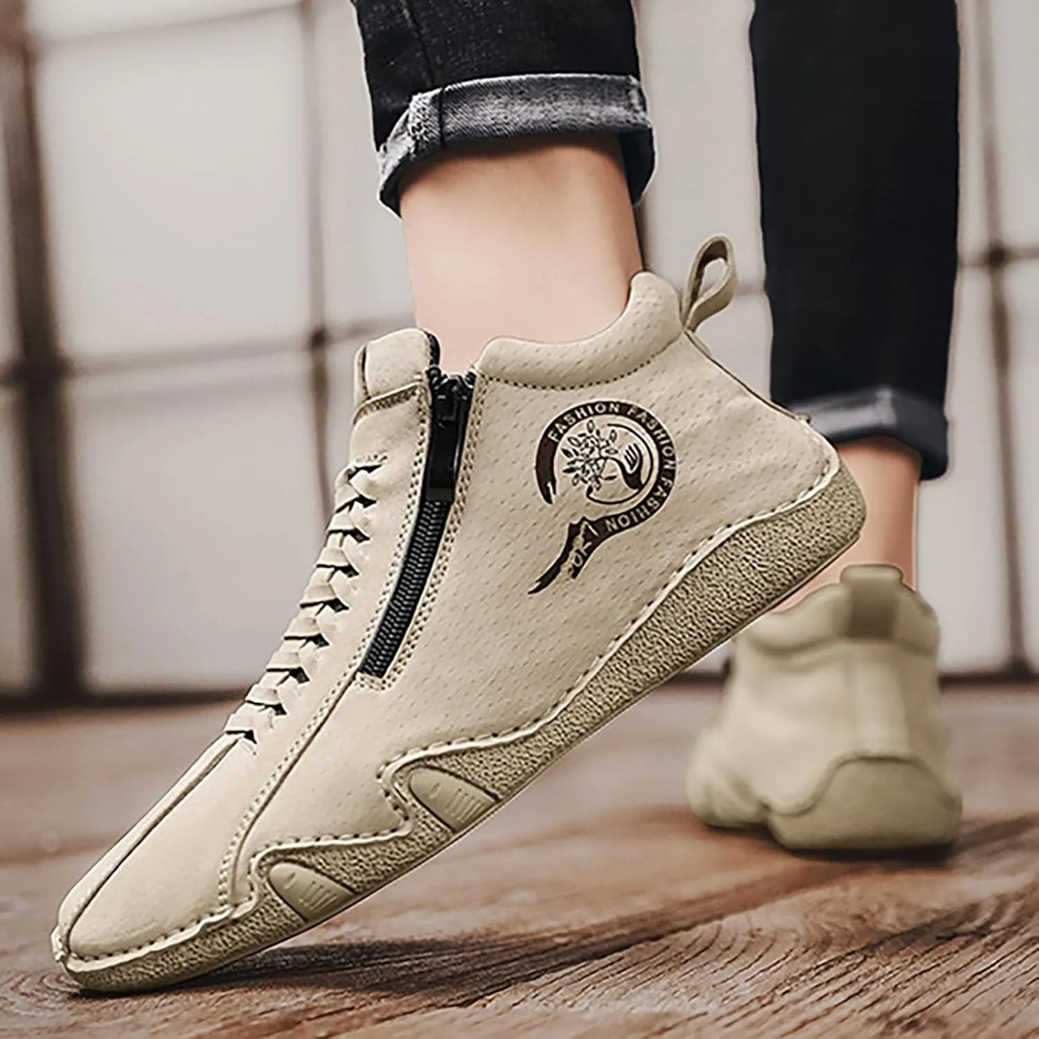 Men's Sport Breathable Mesh Shoes Comfortable Breathable Stretch Canvas Slip On Sneaker Versatile Elderly Shoes