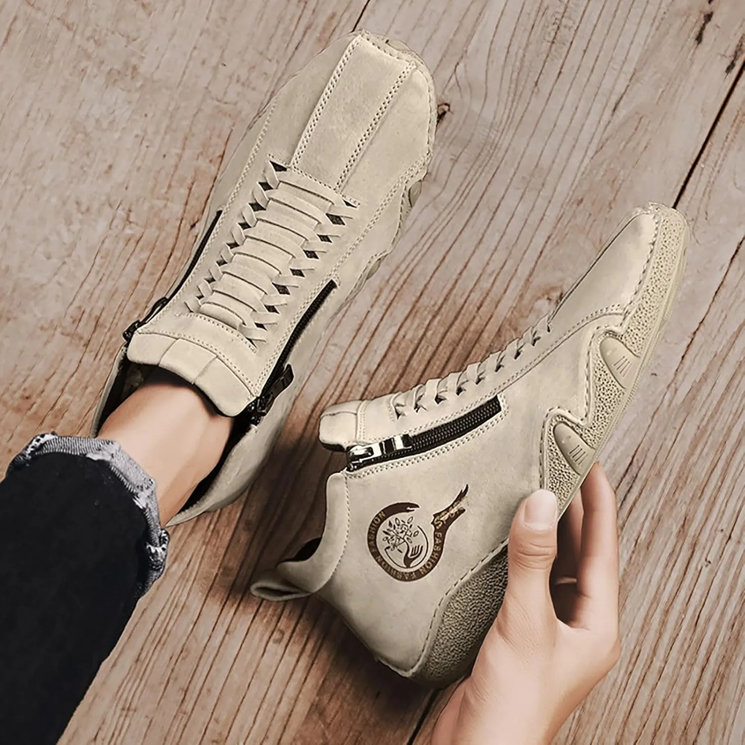 Men's Sport Breathable Mesh Shoes Comfortable Breathable Stretch Canvas Slip On Sneaker Versatile Elderly Shoes