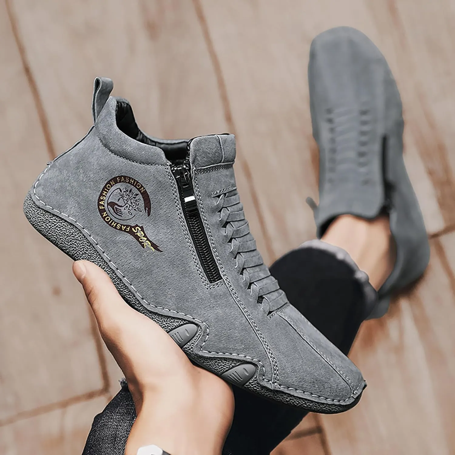 Men's Sport Breathable Mesh Shoes Comfortable Breathable Stretch Canvas Slip On Sneaker Versatile Elderly Shoes