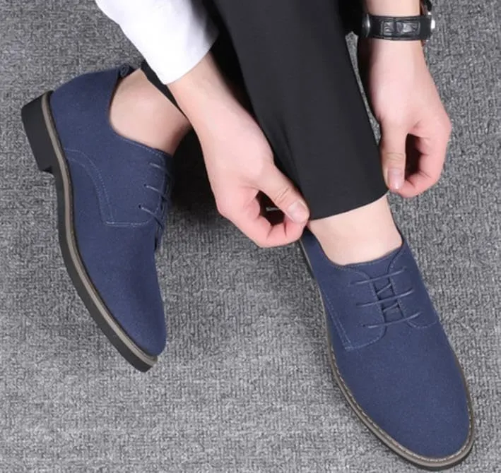 Men's Suede Leather Lace Up Oxfords Shoes Dress Shoes