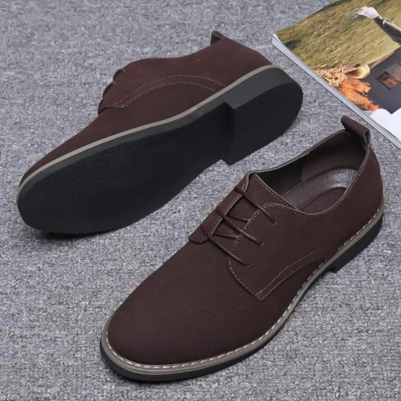 Men's Suede Leather Lace Up Oxfords Shoes Dress Shoes