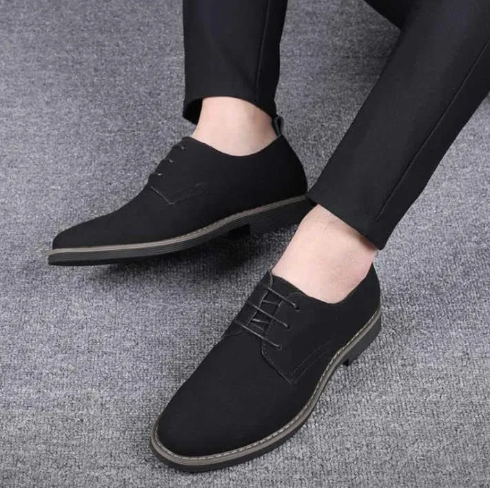 Men's Suede Leather Lace Up Oxfords Shoes Dress Shoes