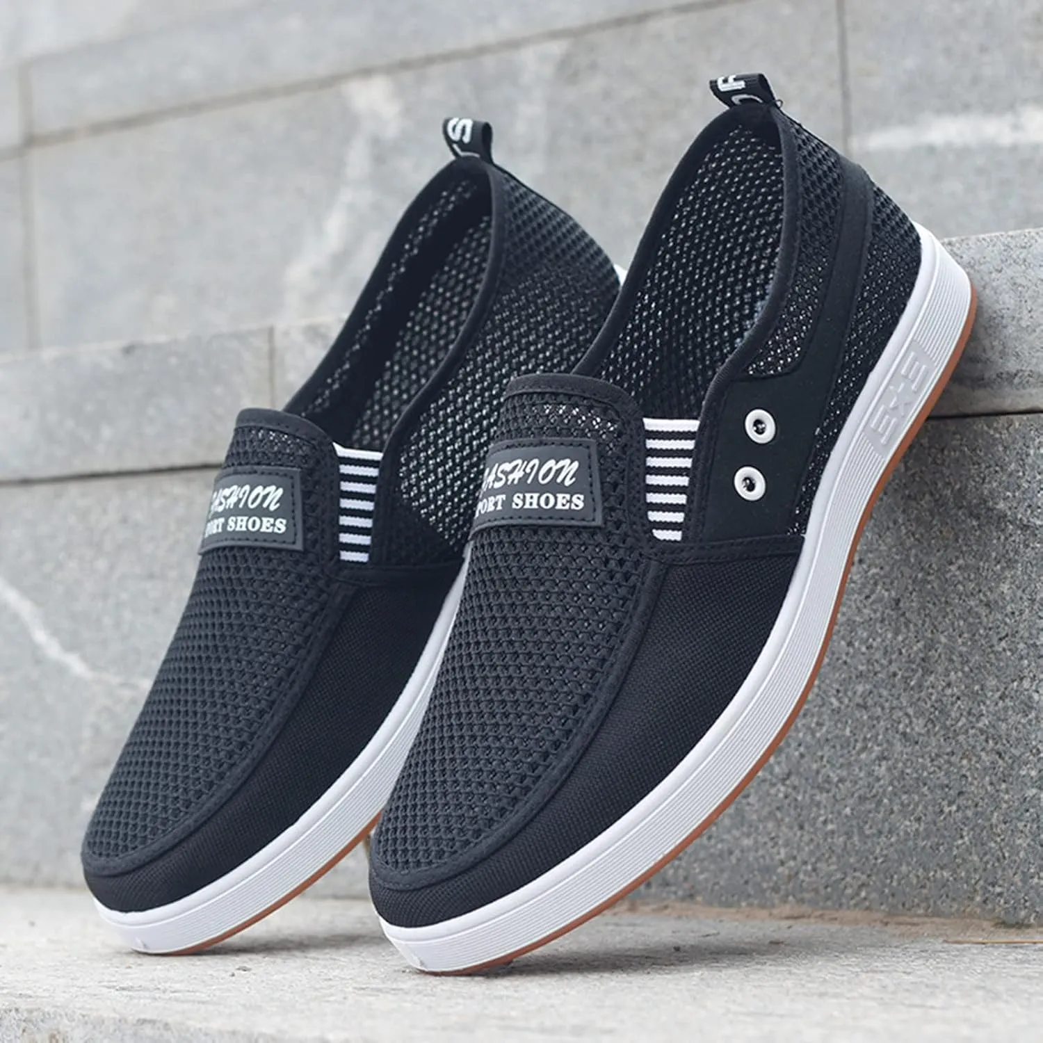 Mens Tennis Shoes Fashion All Season Men Casual Shoes Flat Non Slip Sole Mesh Breathable and Lightweight Comfortable