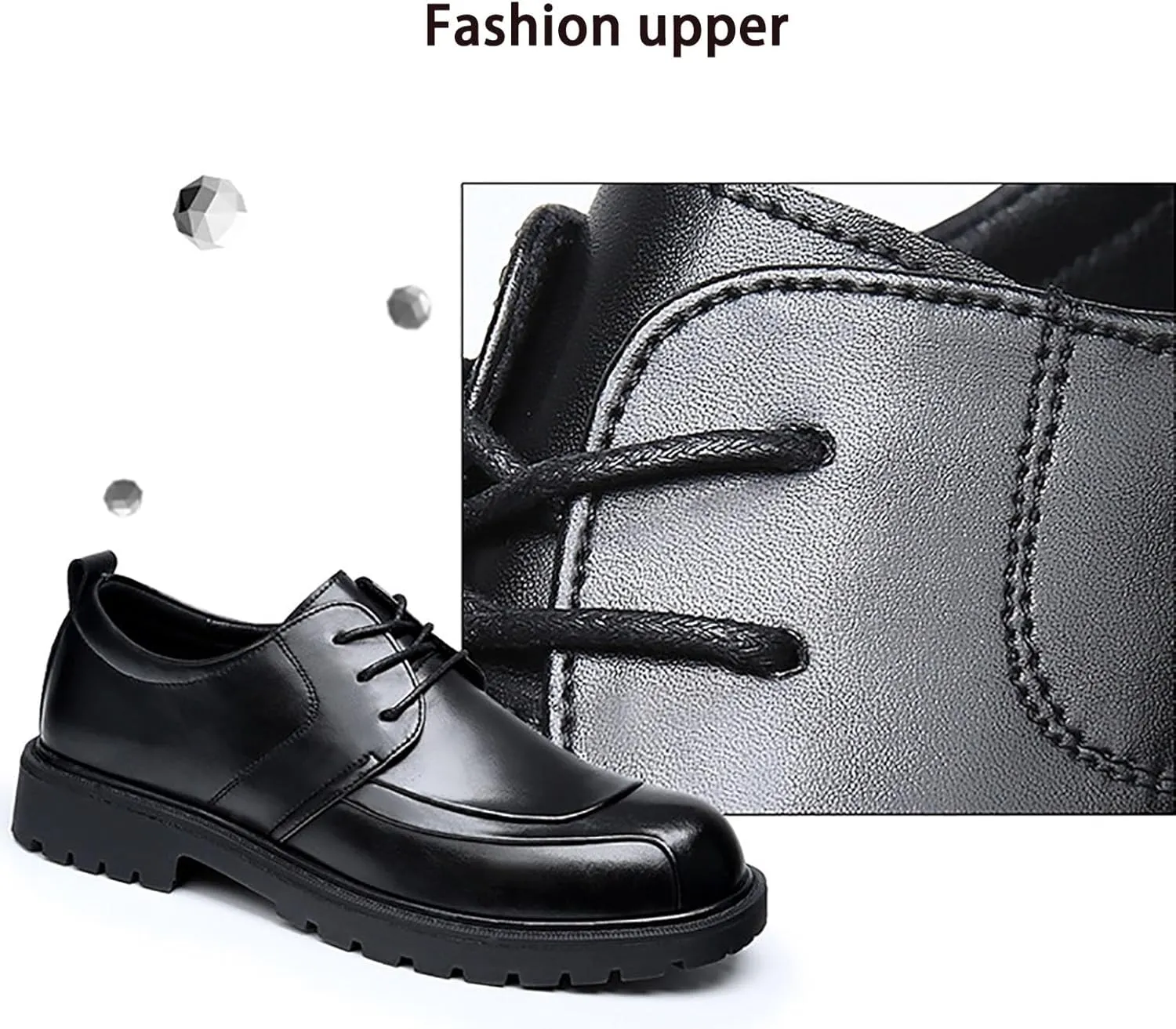 Men's Thick Sole Casual British Business Dress Shoes Comfortable Breathable Soft Leather Rubber Sole for Stability Ideal for Office and Occasions Perfect