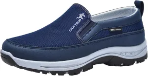 Men's Walking Shoes Waterproof Hiking Breathable Mesh Shoes Slip on Orthopedic Sneakers Outdoor Non Slip Shoe Casual Low Top Boots for Men Climbing Running Workout Daily Work