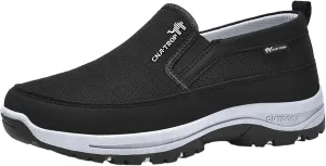 Men's Walking Shoes Waterproof Hiking Breathable Mesh Shoes Slip on Orthopedic Sneakers Outdoor Non Slip Shoe Casual Low Top Boots for Men Climbing Running Workout Daily Work