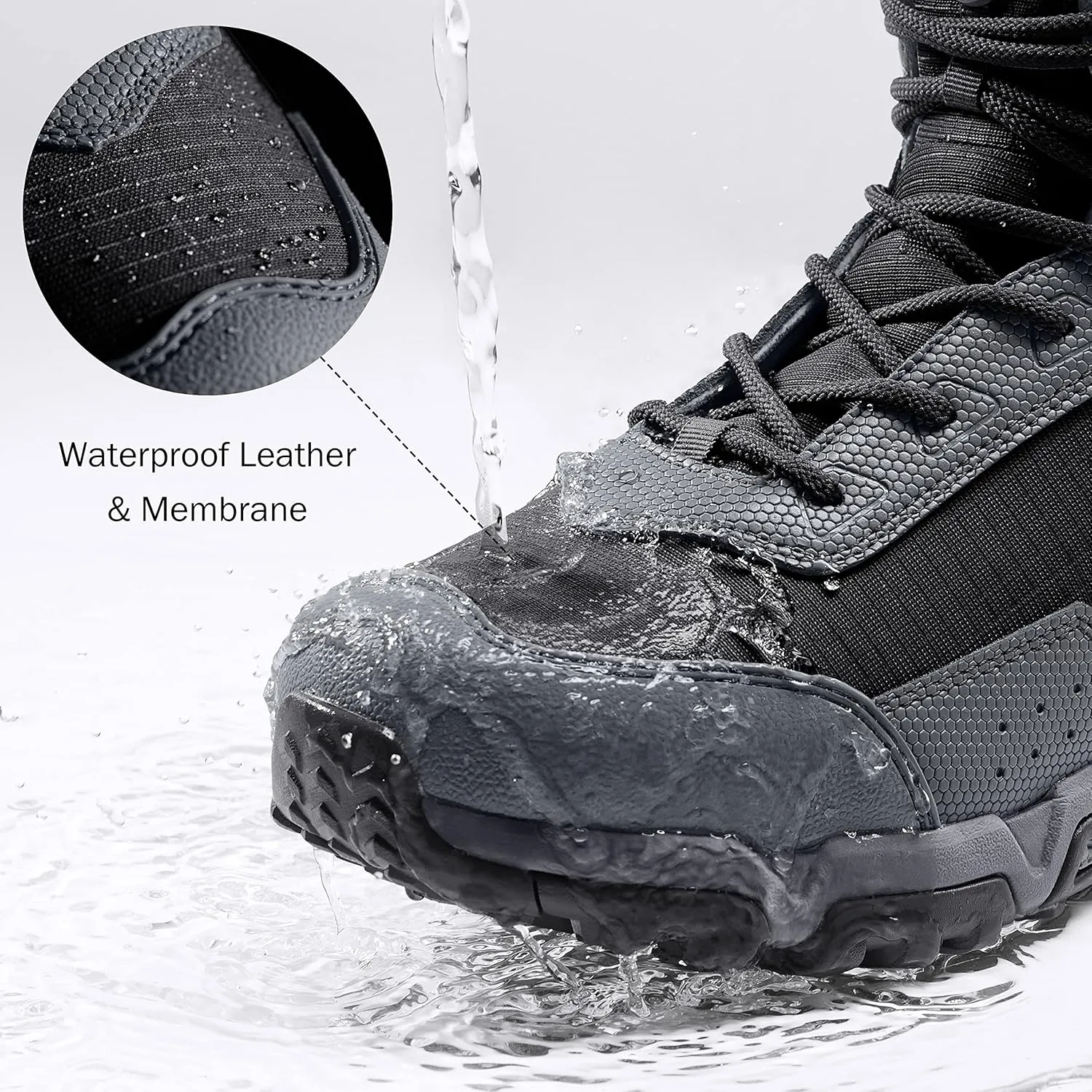 Men's Water-Resistant Work Boots Lightweight Tactical Boots Non-Slip Hiking Boots for Men