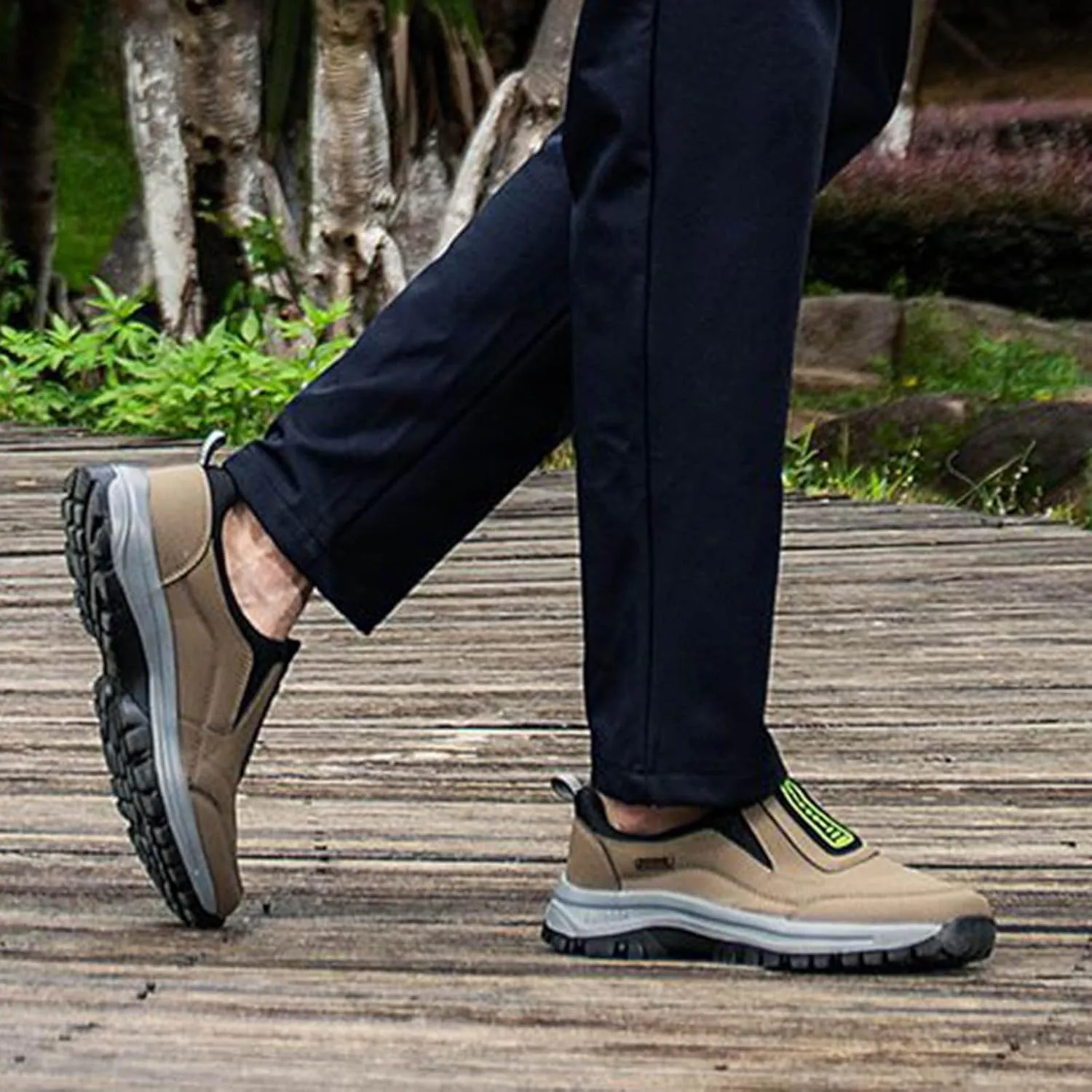 Men's Waterproof Comfortable Mountaineering Shoes Men's Non Slip Shoes Spring and Outdoor Slip Off Outdoor Road Climbing Hiking Mens Sneaker for All Day Walking Male
