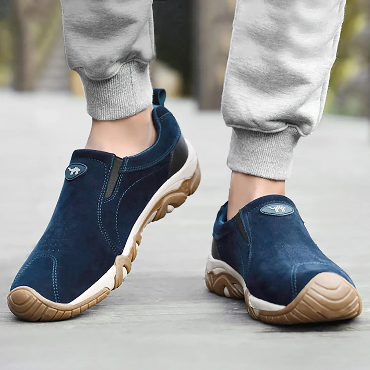 Men's Waterproof Hiking Shoes Breathable Comfortable Orthopedic Walking Shoes Slip on Outdoor Non Slip Sneakers Low Height Outdoor Boots Camping Travel Daily Walking Shoe Men