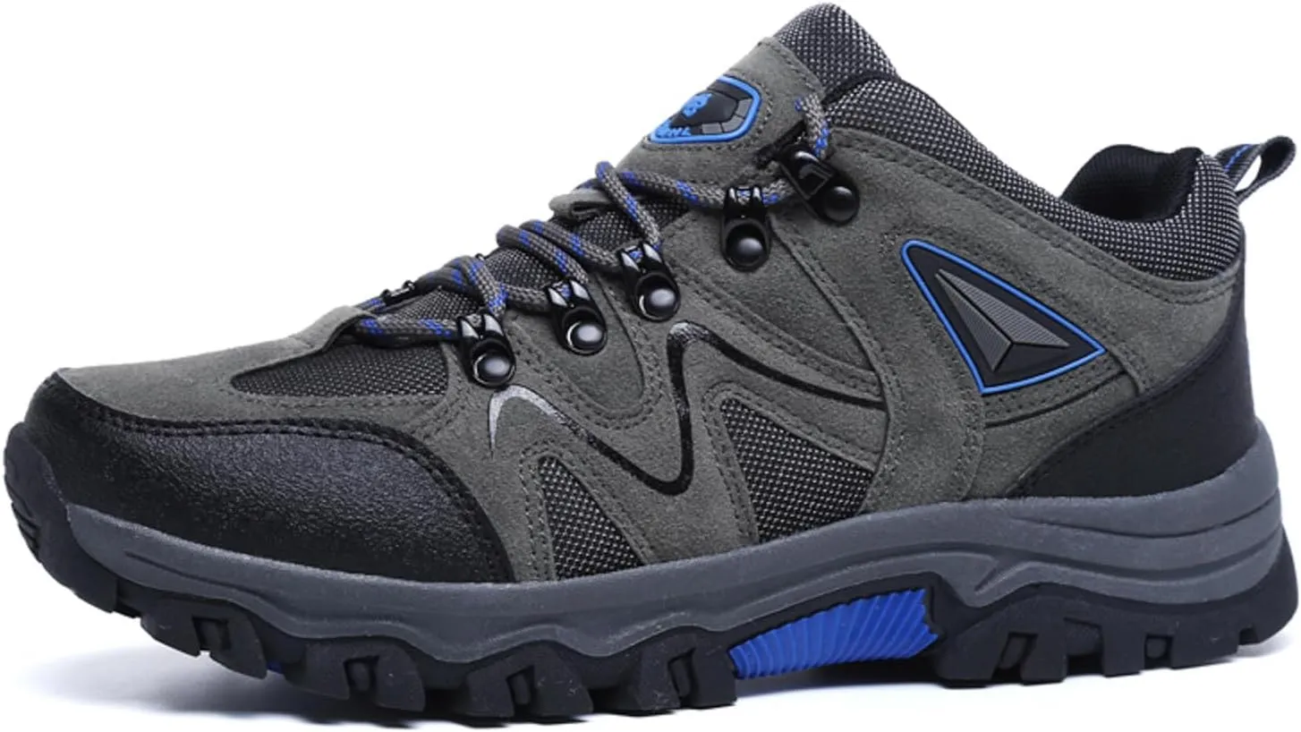 Men's Waterproof Hiking Shoes Comfortable Lightweight Non Slip Outdoor Ankle Boots Breathable Mesh Hike Trekking Climbing Shoes with Arch Support for Men Daily Walking Workout