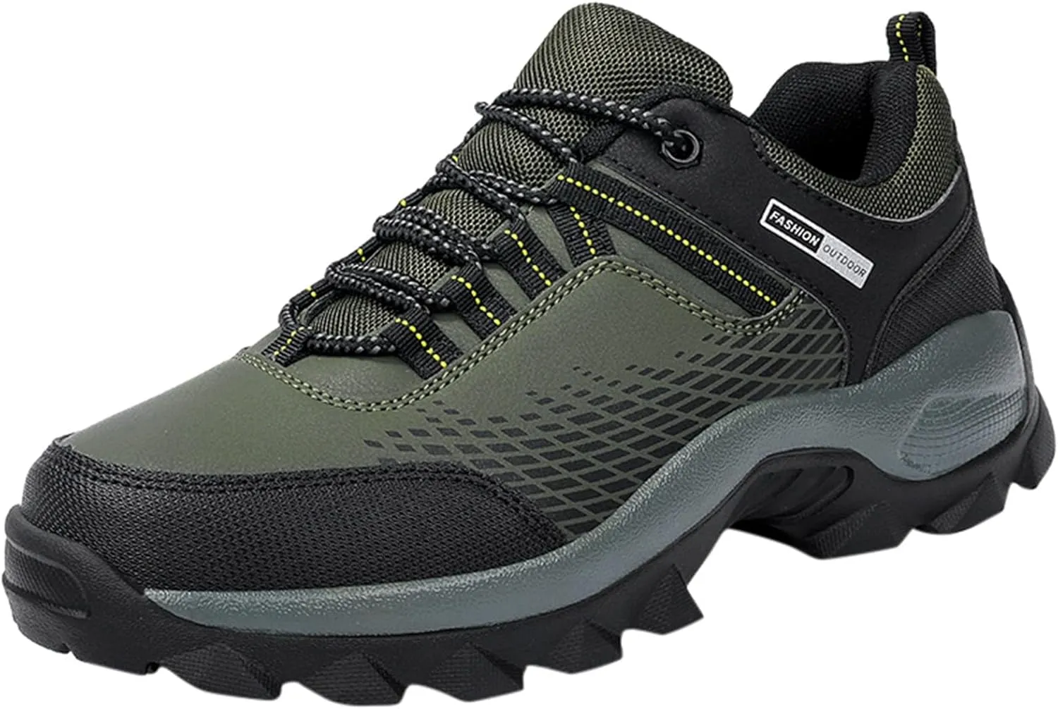 Men's Waterproof Hiking Shoes Leather Low-Top Hiking Shoes for Outdoor Climbing Trekking Camping Walking Mountaineering Boots with Arch Support Men Daily Work Shoe