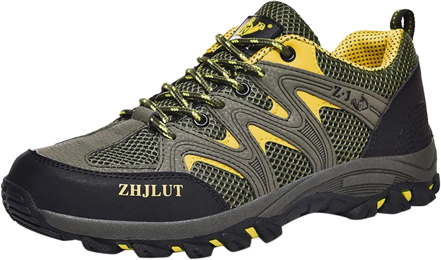 Men's Waterproof Hiking Shoes Lightweight Breathable Trekking Comfortable Backpacking Boots Non Slip Work Shoes Outdoor Mountaineering Camping Travel Sneakers with Arch Support