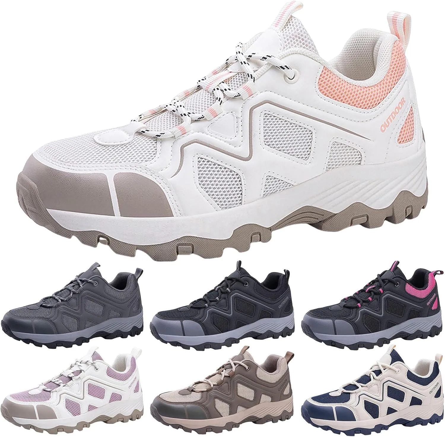 Men's Waterproof Hiking Shoes Lightweight Comfortable Non Slip Leather Walking Shoes for Outdoor Trekking Climbing Camping Mountaineering and Men Daily Work Sneakers
