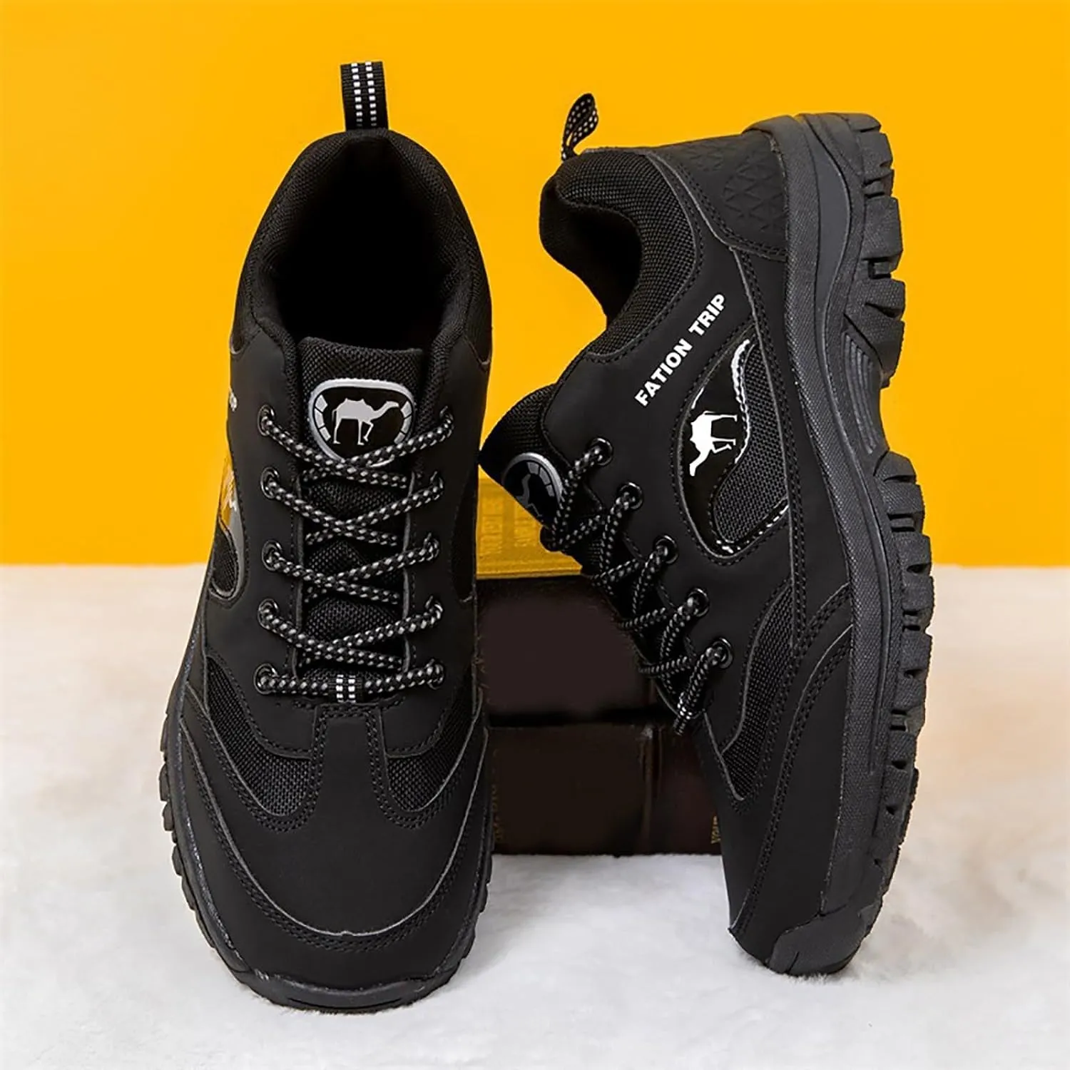 Men's Waterproof Hiking Shoes Lightweight Non Slip Outdoor Cut Top Comfortable Ankle Boots Breathable Hike Trekking Climbing Mountaineering Daily Walking Work Shoes Men