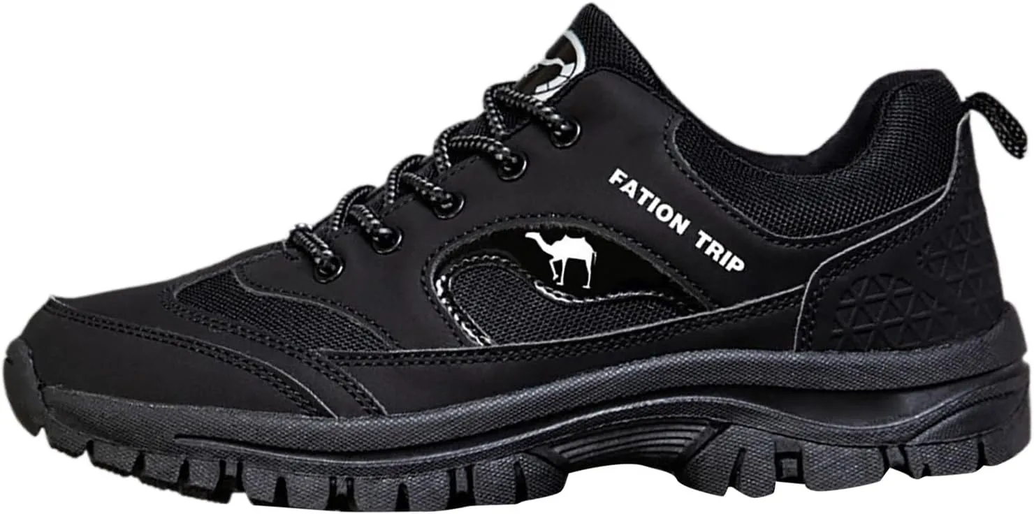 Men's Waterproof Hiking Shoes Lightweight Non Slip Outdoor Cut Top Comfortable Ankle Boots Breathable Hike Trekking Climbing Mountaineering Daily Walking Work Shoes Men