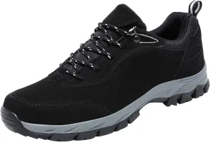 Men's Waterproof Hiking Shoes Suede Low-Top Breatable Comfortable Hiking Boots for Lightweight Outdoor Climbing Trekking Camping Walking with Arch Support Men's Daily Walking Shoes