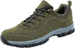Men's Waterproof Hiking Shoes Suede Low-Top Breatable Comfortable Hiking Boots for Lightweight Outdoor Climbing Trekking Camping Walking with Arch Support Men's Daily Walking Shoes