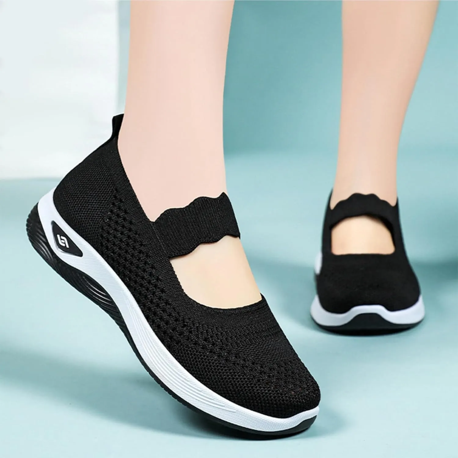 Mmoneyake Orthopedic Shoes for Women Walking Shoe Orthopedic Breathable Soft Shoes Diabetic Foam Shoe Hands Free Slip On Sneakers with Arch Support Indoor Outdoor Casual Sneakers