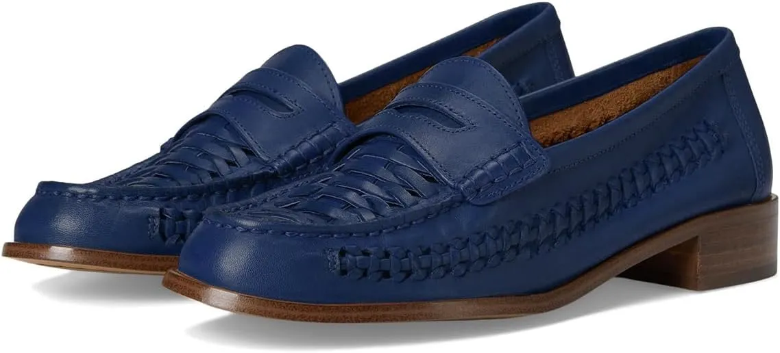MOOMMO Women Chunky Low Heel Loafers Woven Slip On Round Toe Loafer Shoes Oxfords Comfy 2 Inch Block Heel Penny Loafers Office Work Pumps Braid Vintage Retro Comfy 4-11 M US