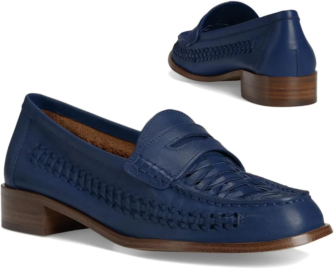 MOOMMO Women Chunky Low Heel Loafers Woven Slip On Round Toe Loafer Shoes Oxfords Comfy 2 Inch Block Heel Penny Loafers Office Work Pumps Braid Vintage Retro Comfy 4-11 M US