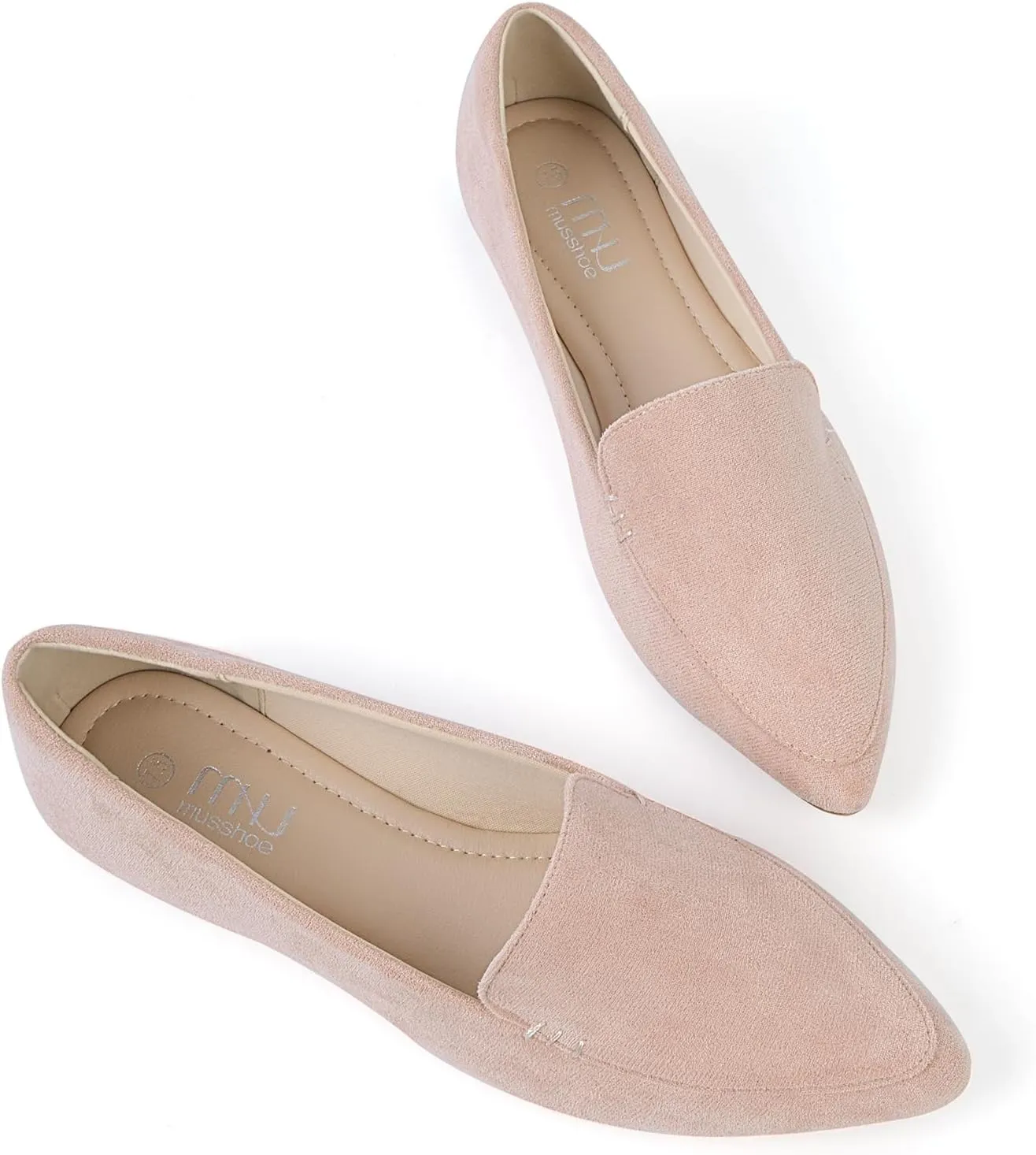 MUSSHOE Loafers for Women Comfortable Pointed Toe Memory Foam Women's Loafers
