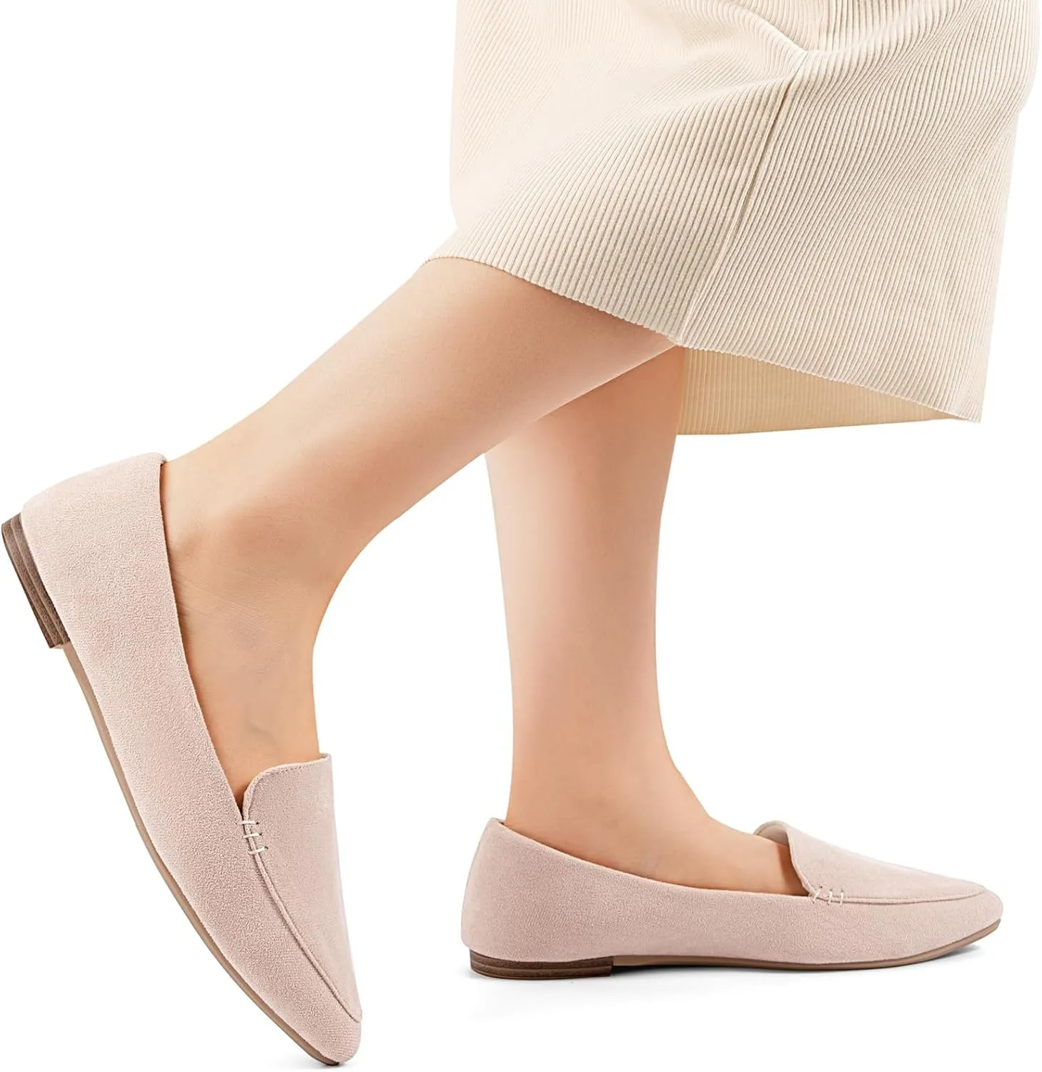 MUSSHOE Loafers for Women Comfortable Pointed Toe Memory Foam Women's Loafers