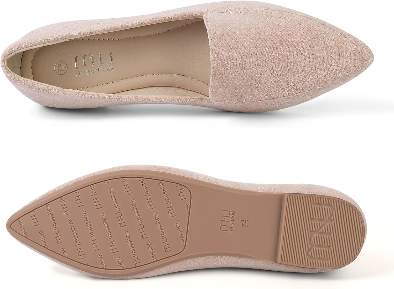 MUSSHOE Loafers for Women Comfortable Pointed Toe Memory Foam Women's Loafers
