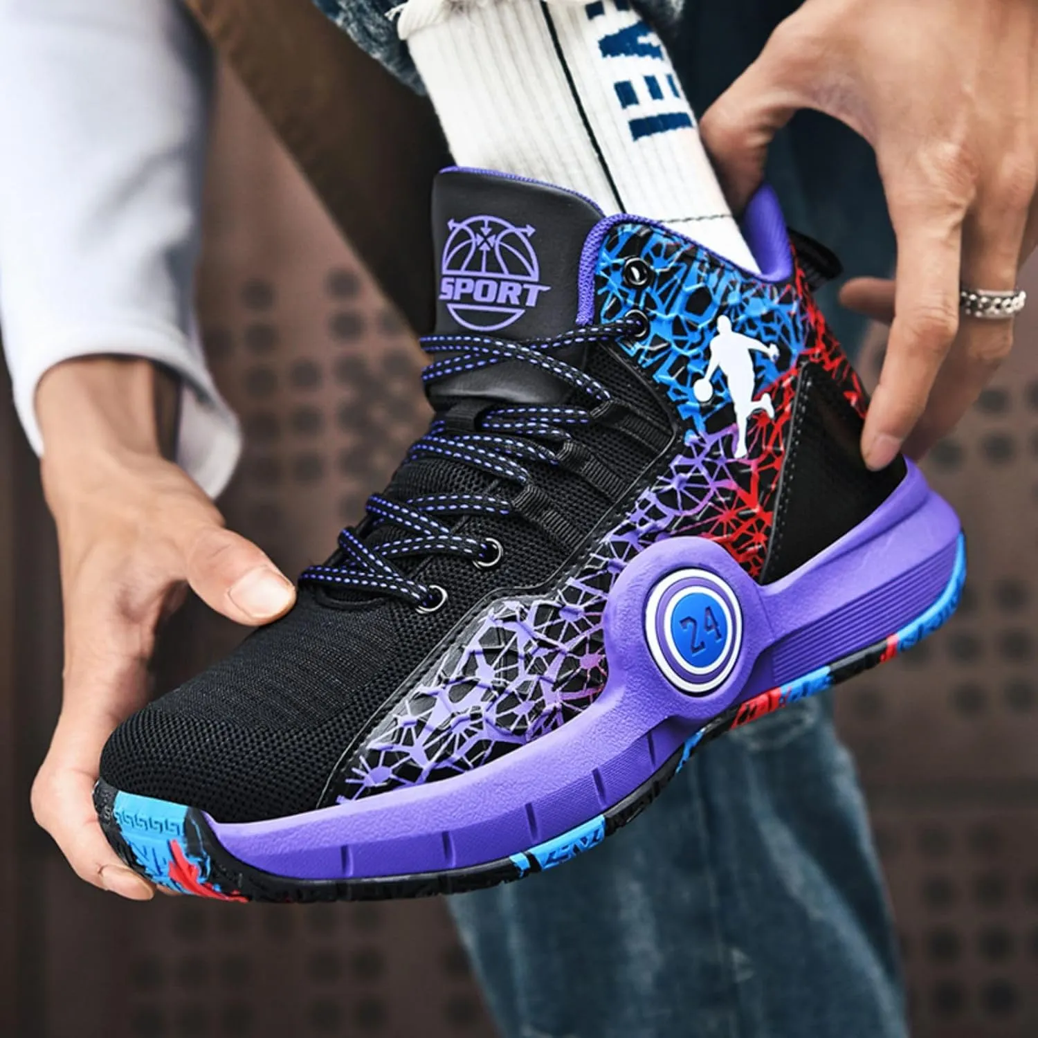 New Flying Woven Fashion Basketball Shoes