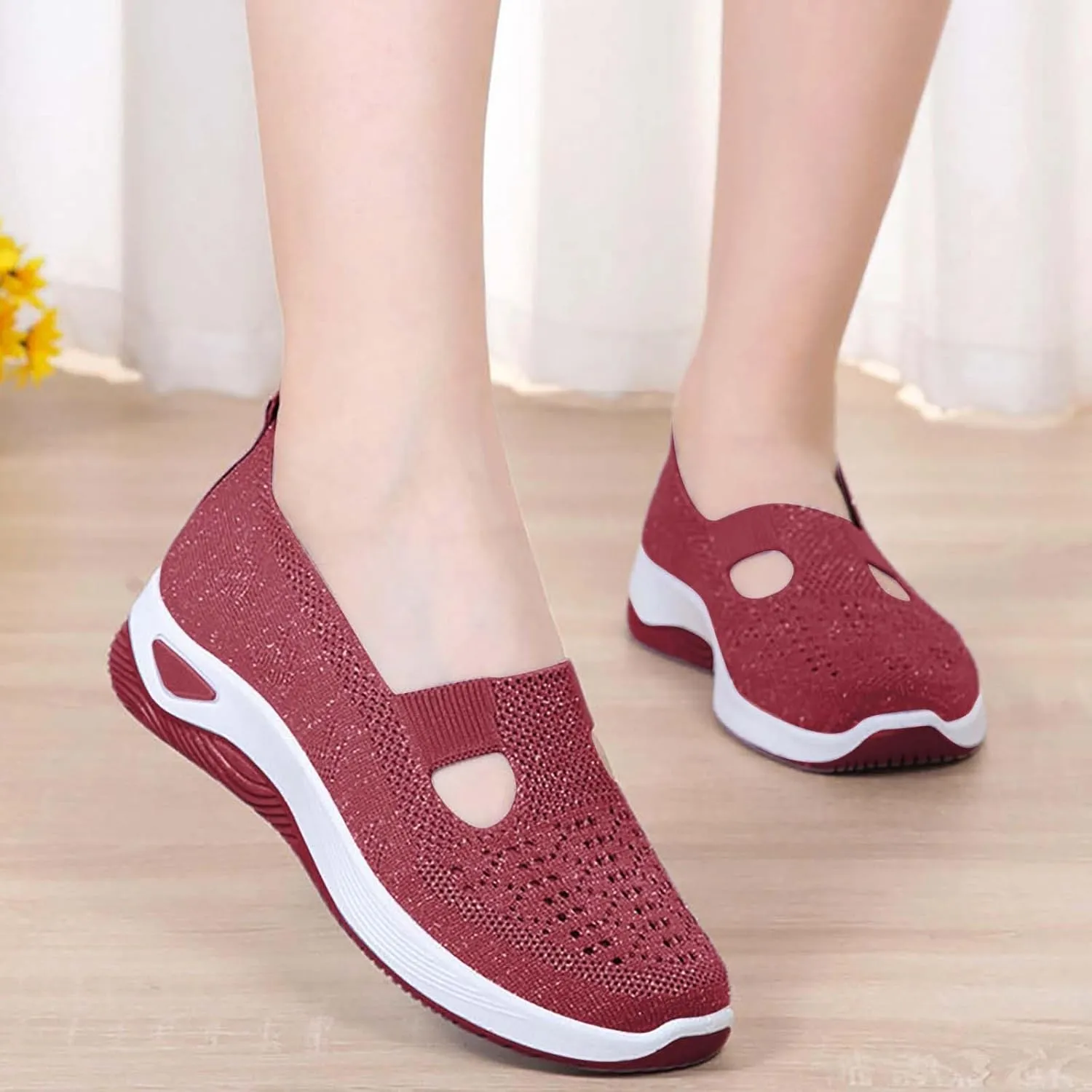 Orthopedic Shoes for Women Woven Orthopedic Running Shoes for Men Flat Feet Casual Slip On Shoes White Sneakers Brown Tennis Shoe Casual Loafers