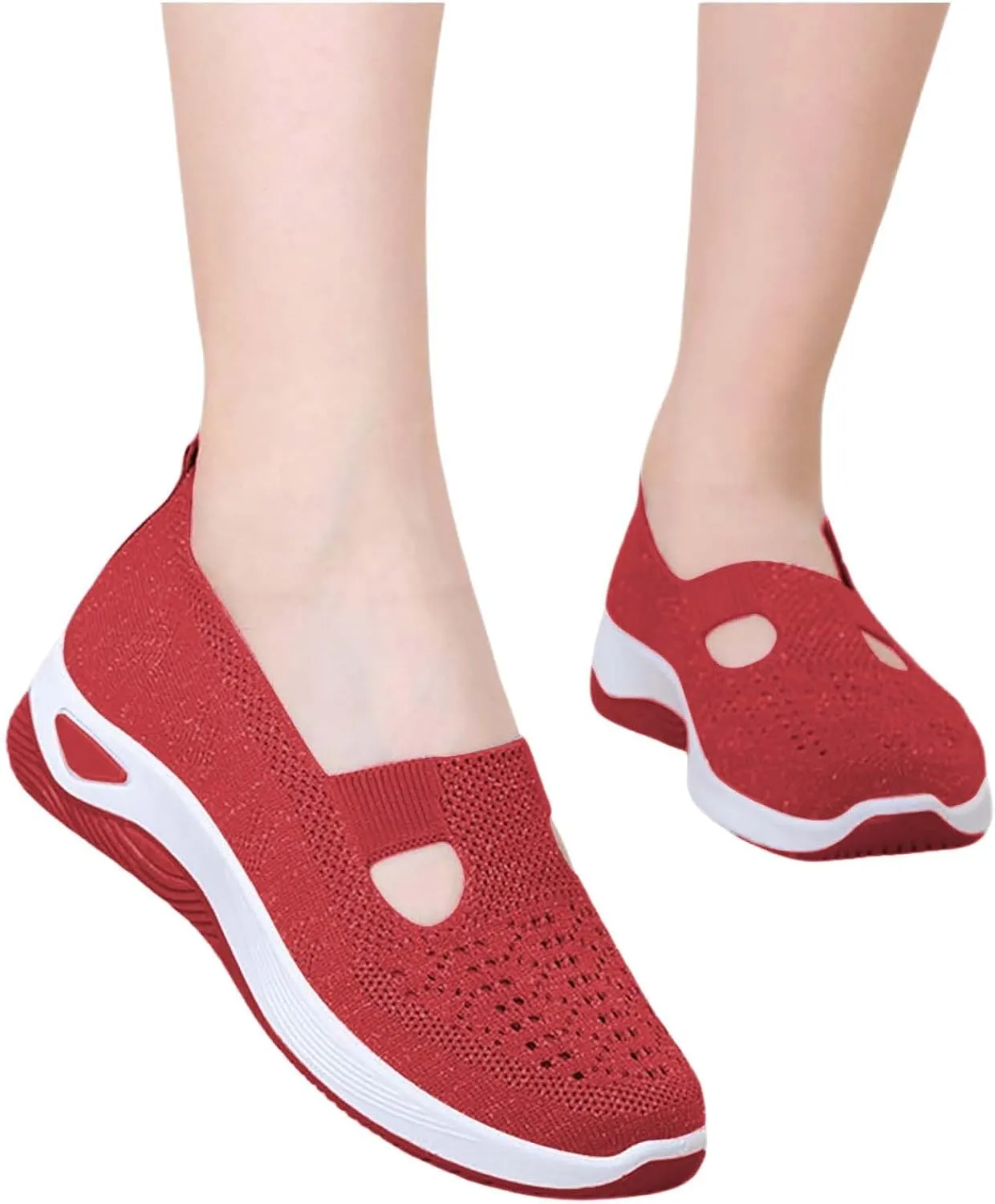 Orthopedic Shoes for Women Woven Orthopedic Running Shoes for Men Lightweight Casual Shoes Slip On Chunky Sneakers Red Tennis Shoe Loafers Shoe