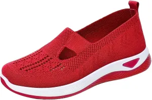 Orthopedic Shoes for Women Woven Orthopedic Running Shoes for Men Lightweight Casual Shoes Slip On Chunky Sneakers Red Tennis Shoe Loafers Shoe