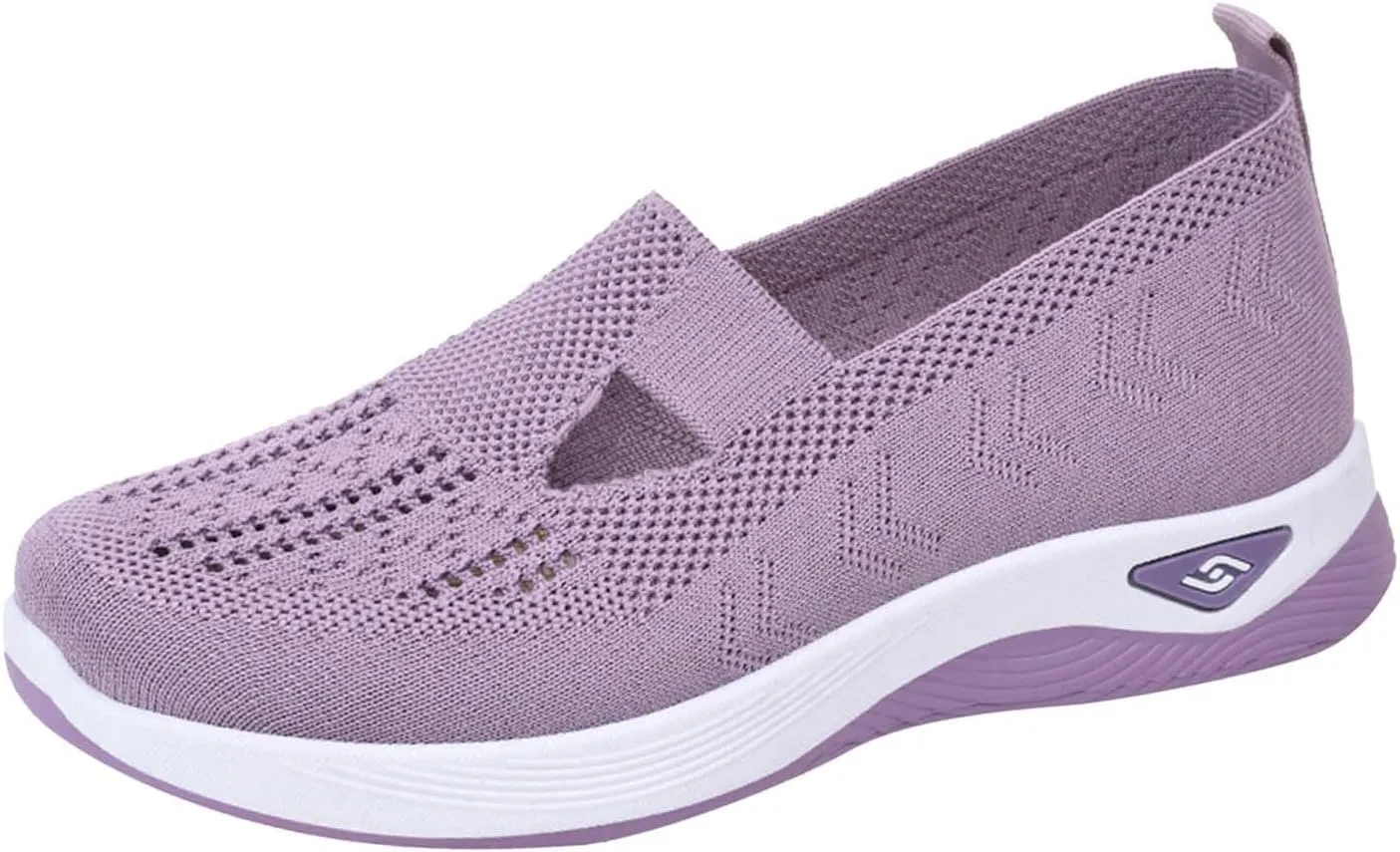 Orthopedic Shoes for Women Woven Slip on Go Walking Shoes Arch Support Breathable Casual Shoes Lightweight Foam Shoe