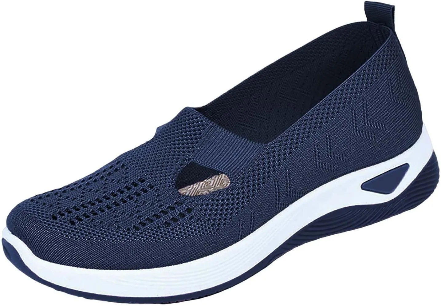 Orthopedic Shoes for Women Woven Slip on Walking Non Slip Work Shoes Women Mesh Women Casual Shoes White Sneakers Steel Toe Tennis Shoe Cross Trainer Shoe