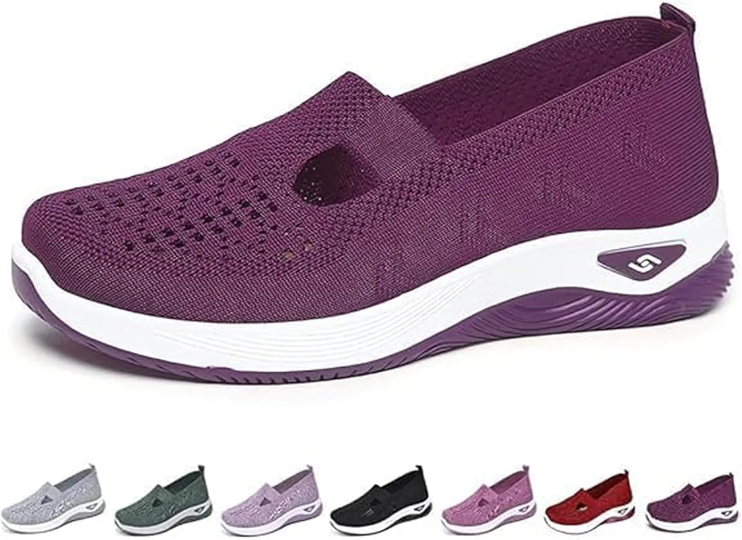 Orthopedic Shoes, Women's Comfortable Breathable Knitted Sneakers, Woven Cut-Out Orthopedic Soft Arch Support Walking Shoes