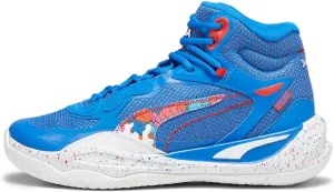 PUMA Mens Playmaker Pro Mid Basketball, Bluemazing-for All Time Red, 7