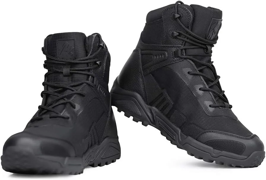 QUNLON Men's military & Tactical Boots Lightweight Combat Boots for Men Breathable Army Jungle Boots Men's Water Resistant Hiking Hunting Outdoor Boots