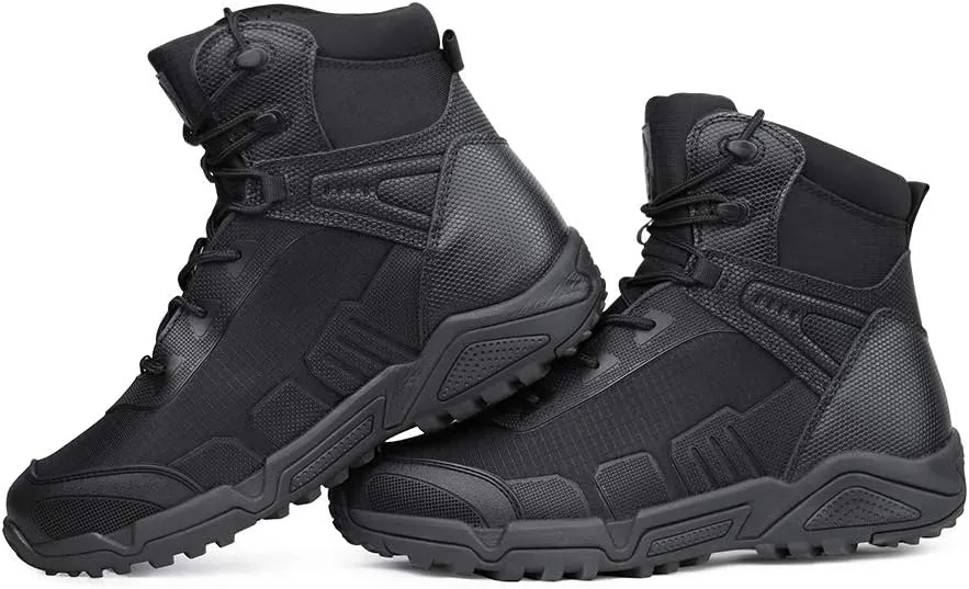 QUNLON Men's military & Tactical Boots Lightweight Combat Boots for Men Breathable Army Jungle Boots Men's Water Resistant Hiking Hunting Outdoor Boots