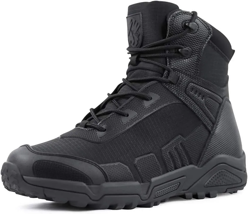 QUNLON Men's military & Tactical Boots Lightweight Combat Boots for Men Breathable Army Jungle Boots Men's Water Resistant Hiking Hunting Outdoor Boots