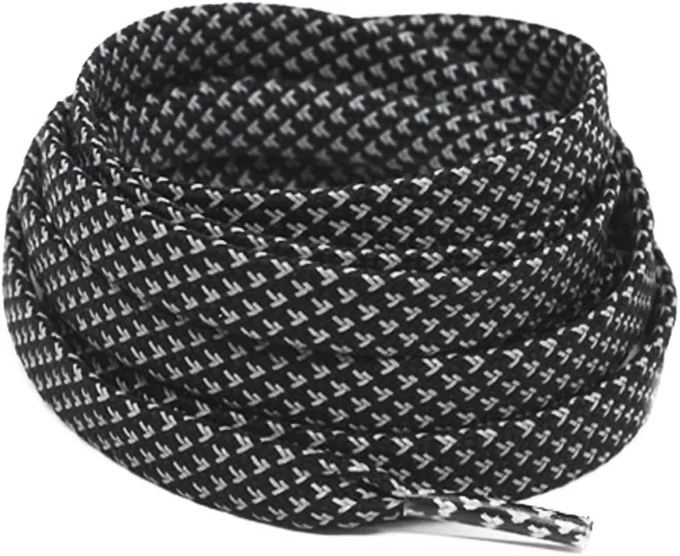 Reflective Flat Shoe Laces for Sneakers，Boots，Running Shoes，Casual Shoes (2 Pair Pack)
