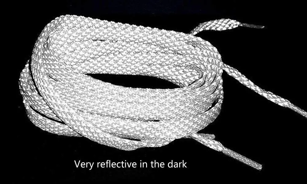 Reflective Flat Shoe Laces for Sneakers，Boots，Running Shoes，Casual Shoes (2 Pair Pack)